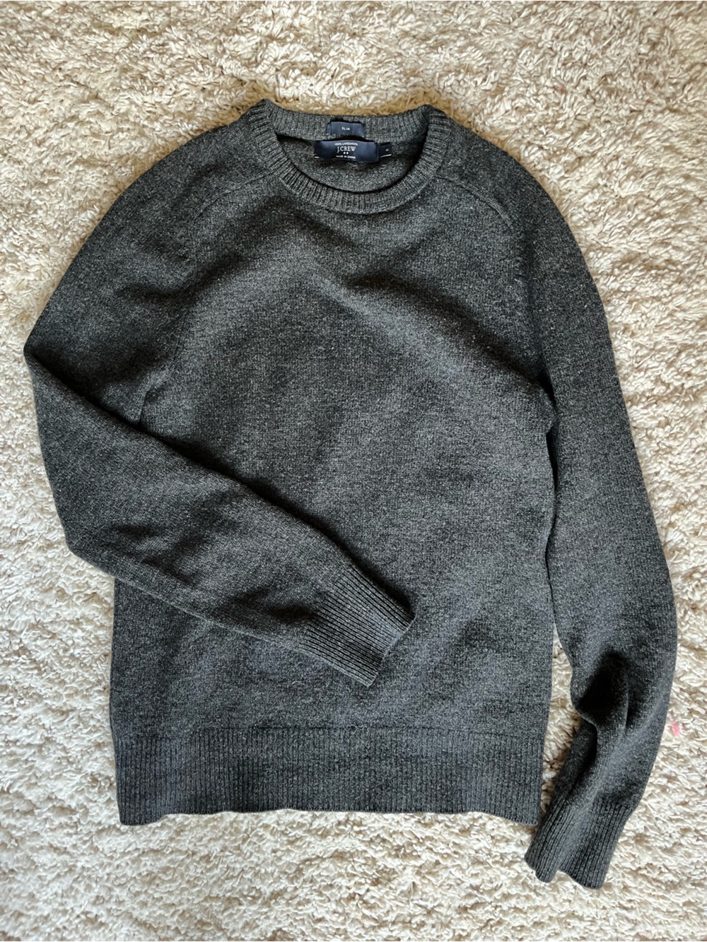 J. Crew Charcoal Gray Crewneck Sweater